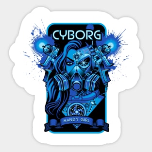 Cyborg- Handy Girl Sticker